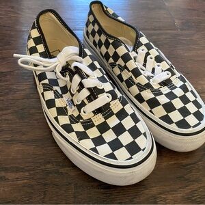 Vans Authentic Shoe in Checkerboard Black/Off White - Women’s 6.5